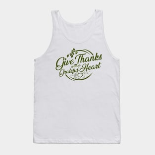 Give Thanks dark text Tank Top